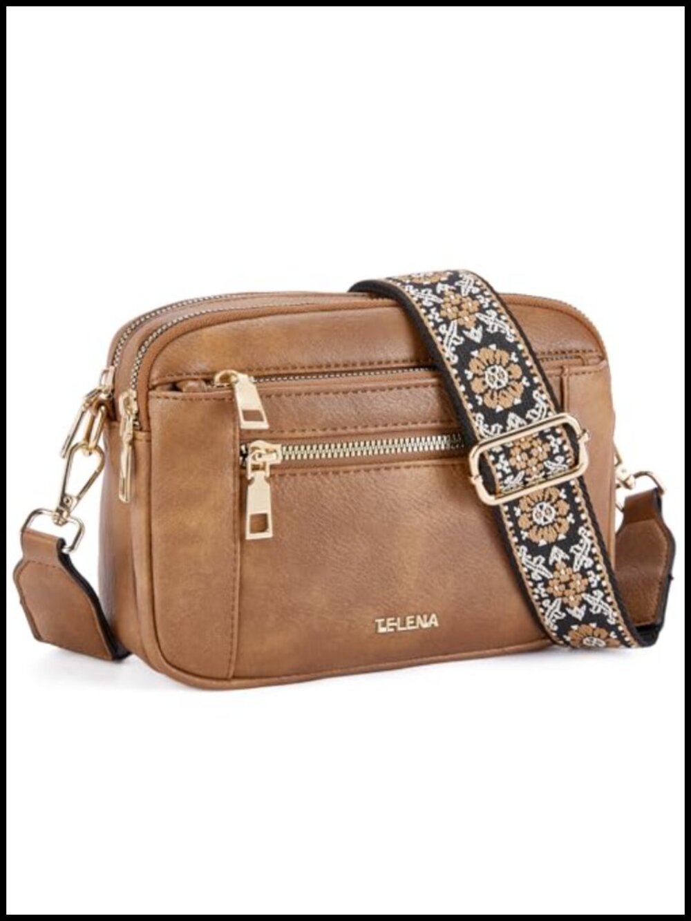 Small Vegan Leather Crossbody Bag Adjustable Strap